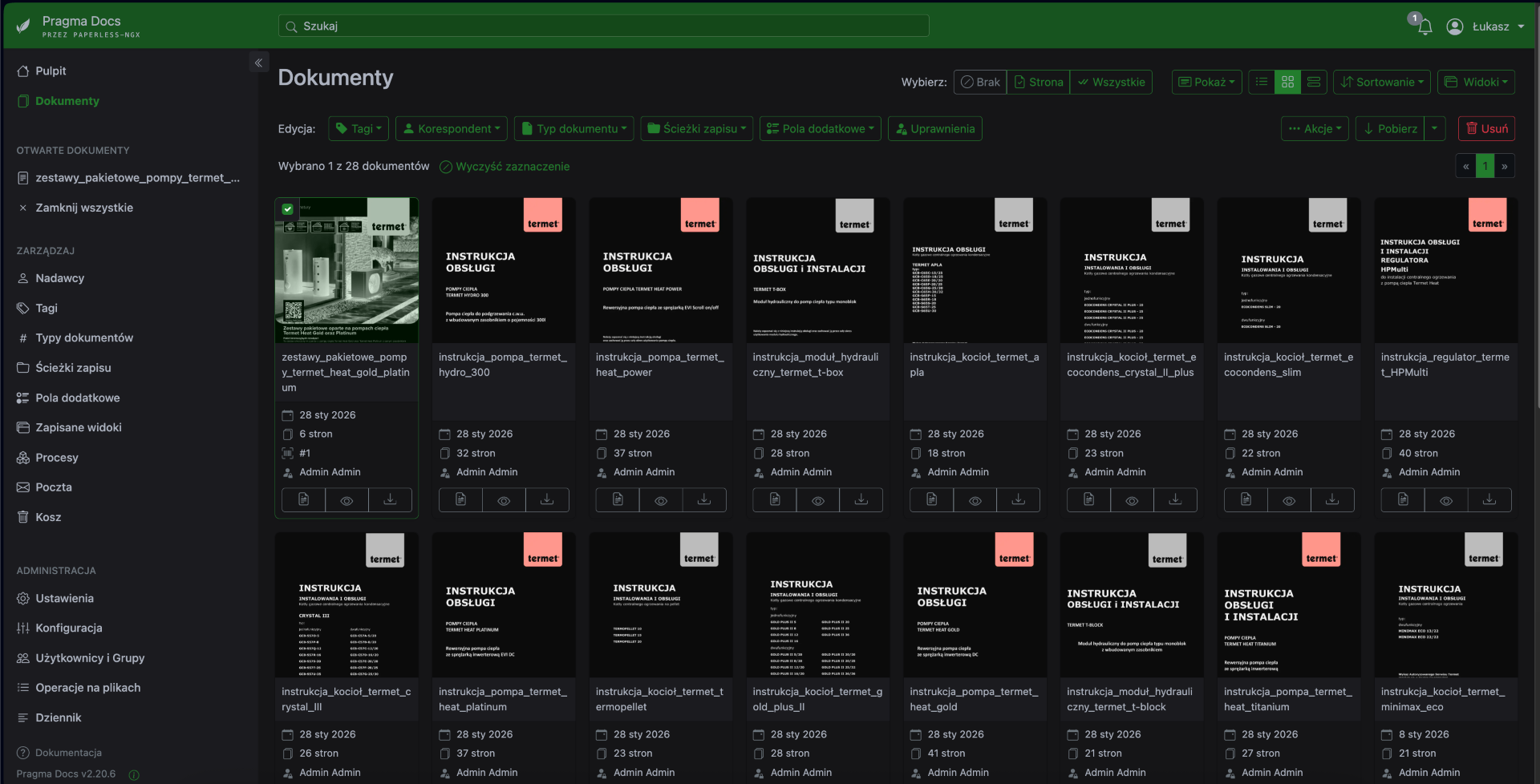 Knowledge base and document management dashboard in PaperlessNGX